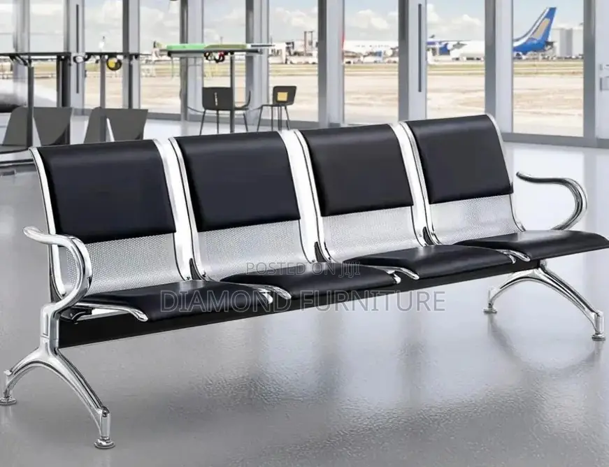 Office Furniture;Ergonomic 4-Seater Waiting Chair With Breathable Mesh