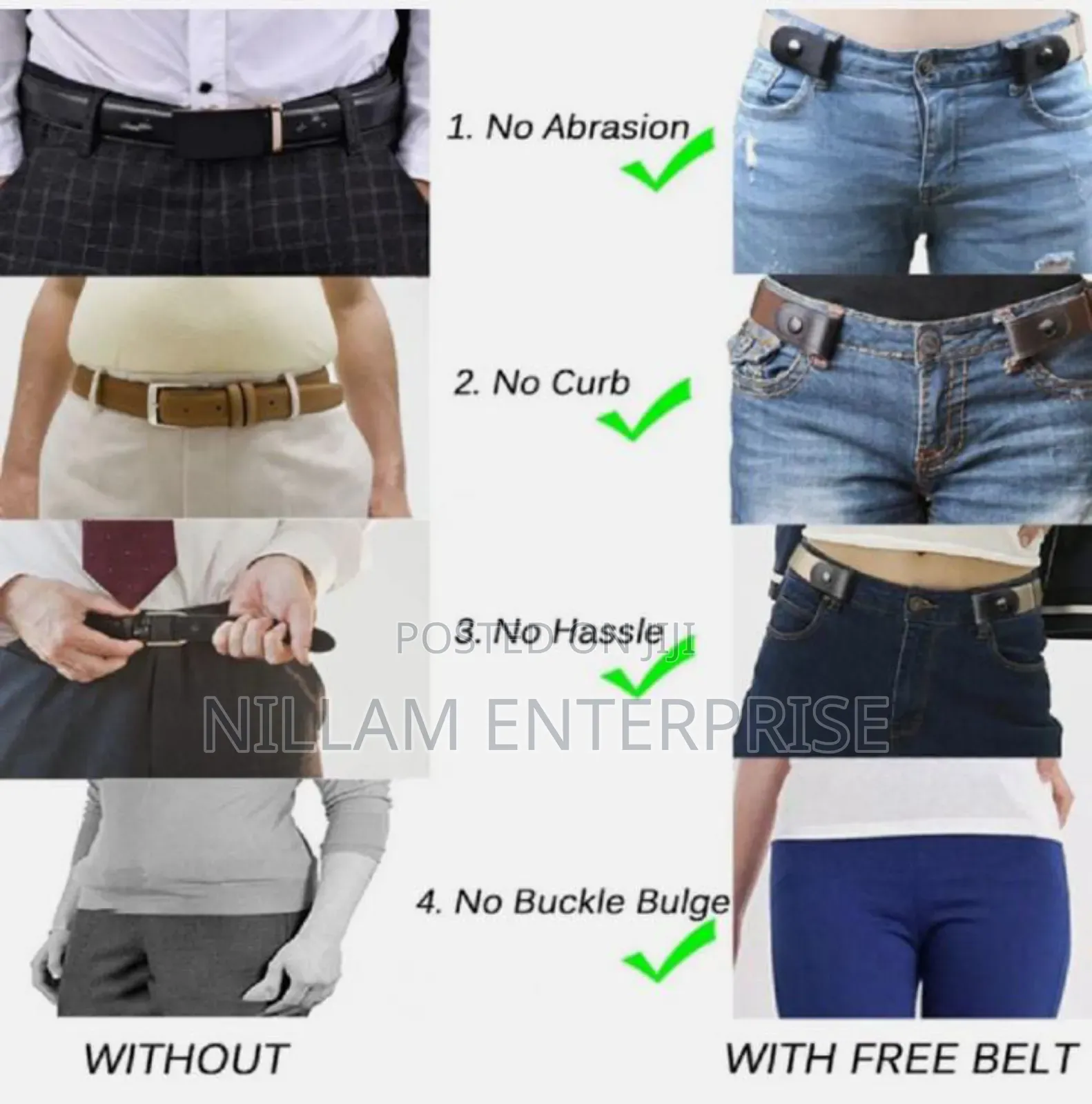 Buckless Free Size Belts*