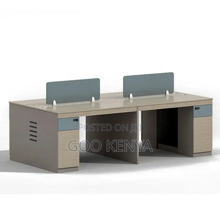 Office Desk; 4-Person Workstation Desk With Extendable Design