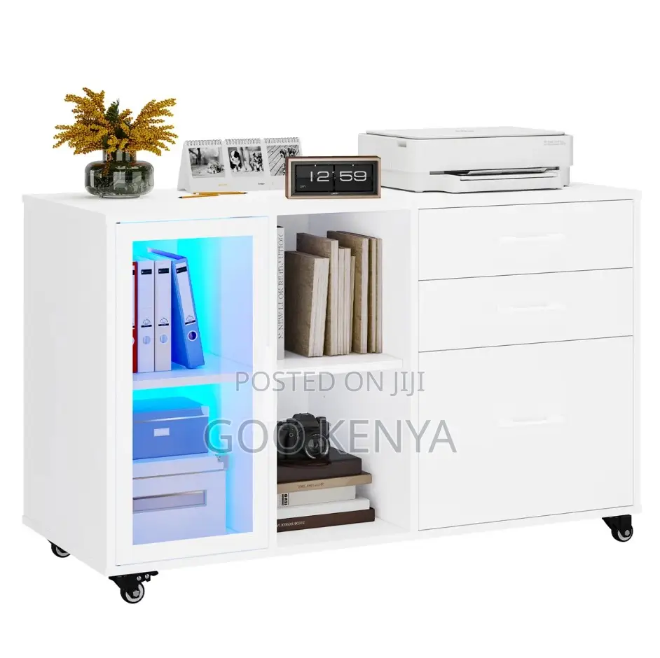 Office Cabinet; Compact Office Storage Cabinet on Wheels