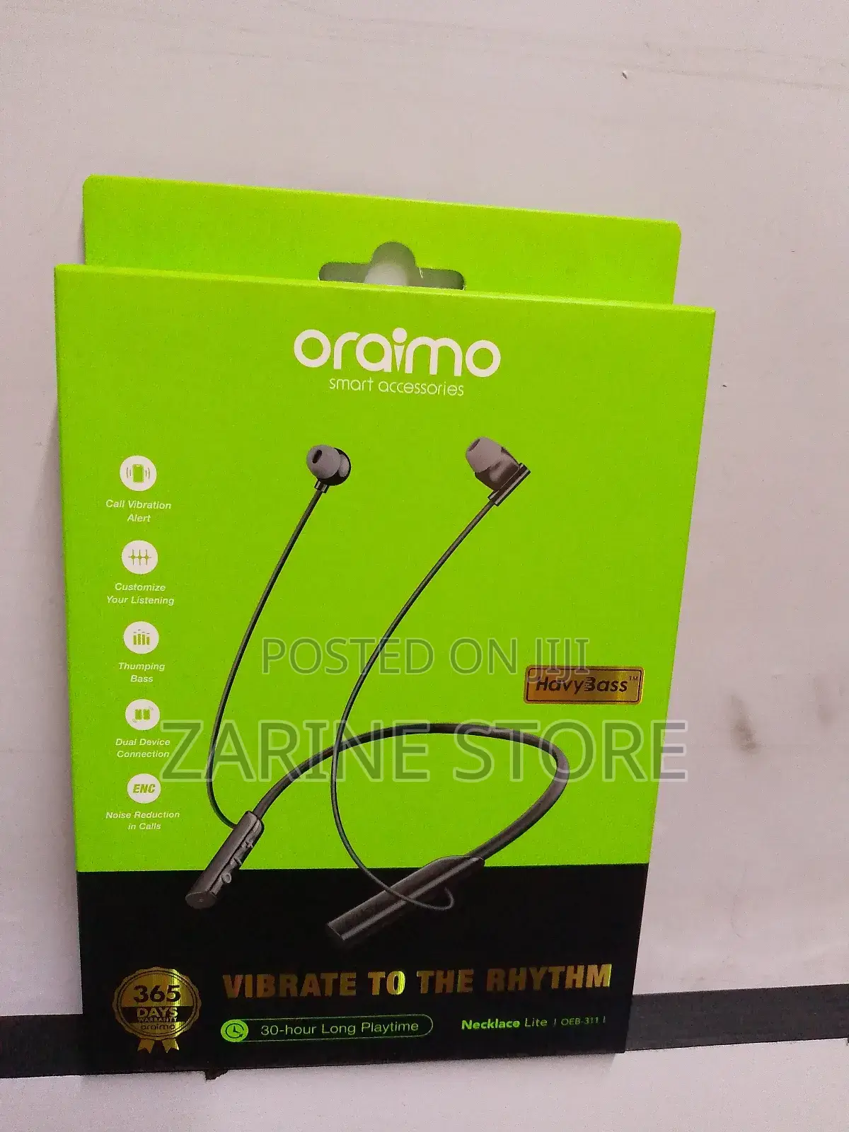 Oraimo Heavy Bass Wireless Neckband Noise Reduction in Receiving Calls