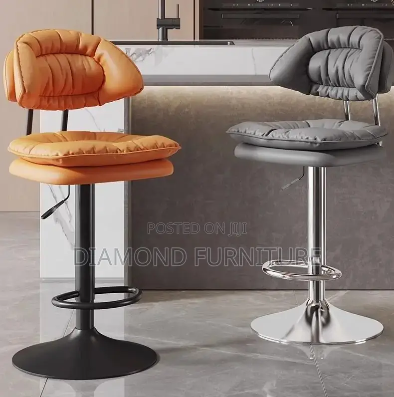 Office Furniture; Luxury Leather Bar Stool With Adjustable Height