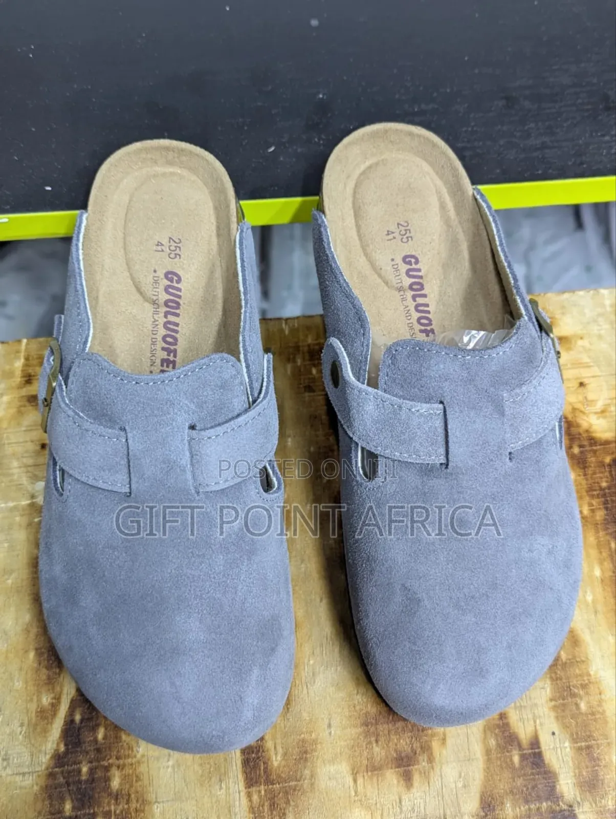 Grey Clogs Slide
