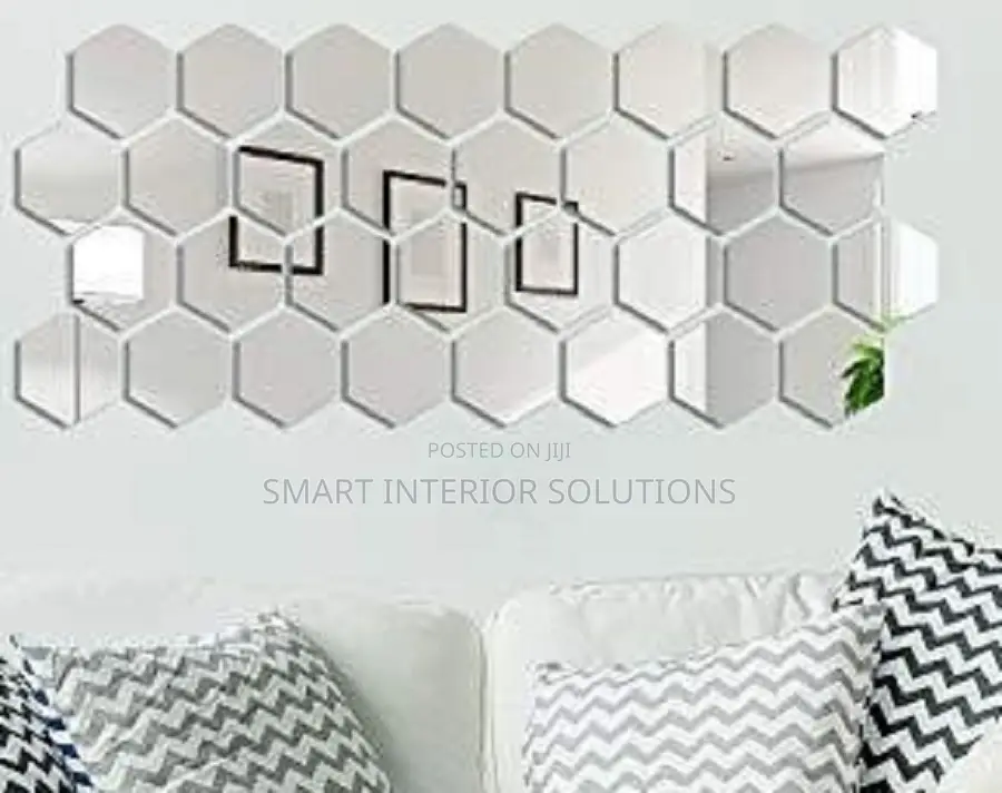 Silver Hexagonal Mirrors