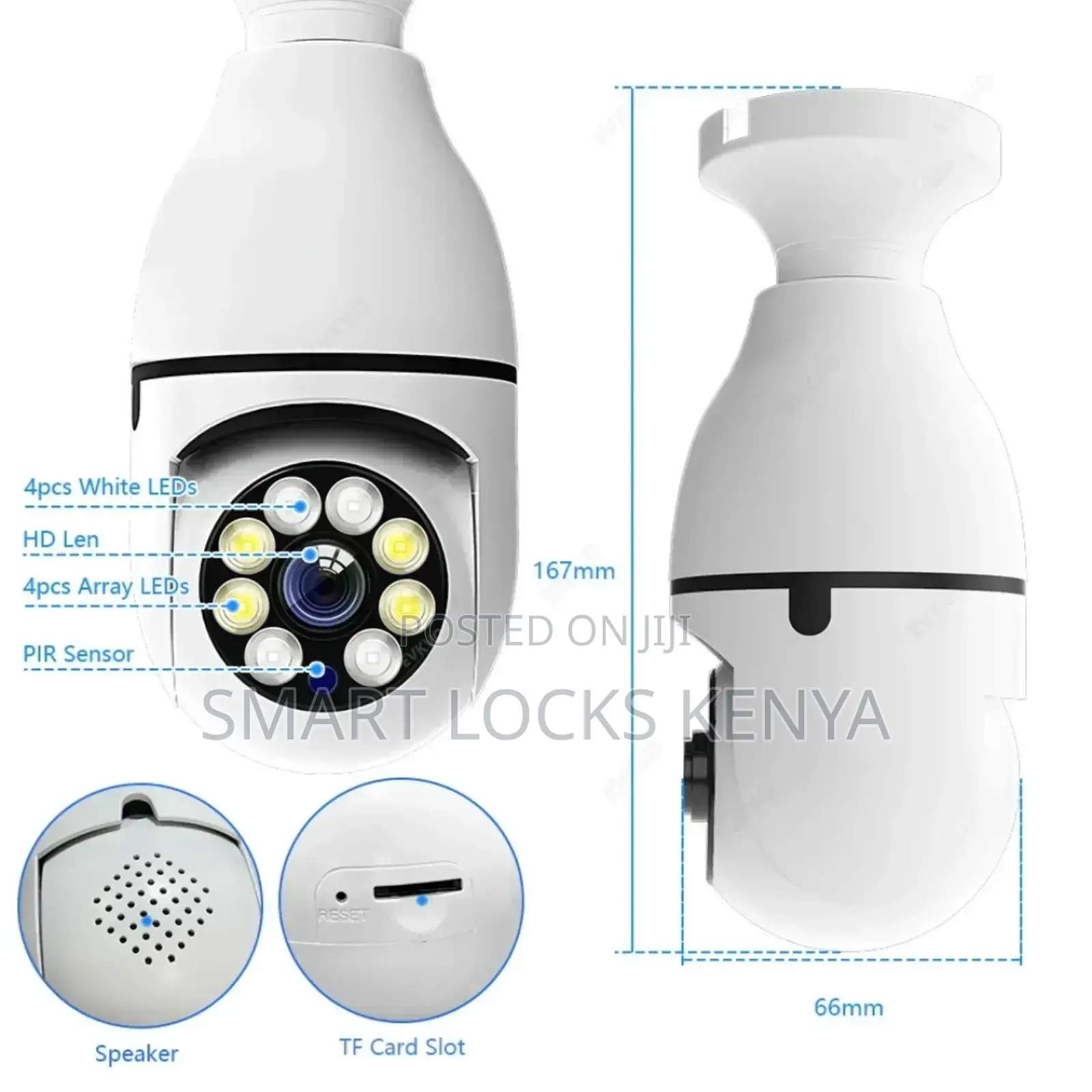 Wifi CCTV Bulb Camera 1080p 360° Rotating Security Camera