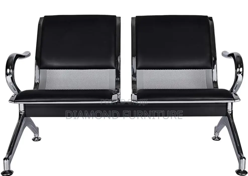 Office Furniture; (2-Seater) Lobby Chair With Chrome--Plated Frame