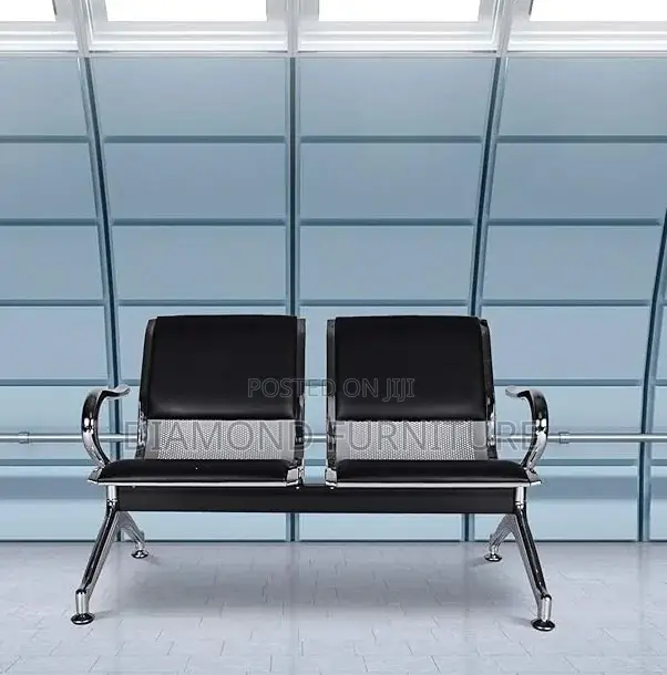 Office Furniture; (2-Seater) Lobby Chair With Chrome--Plated Frame