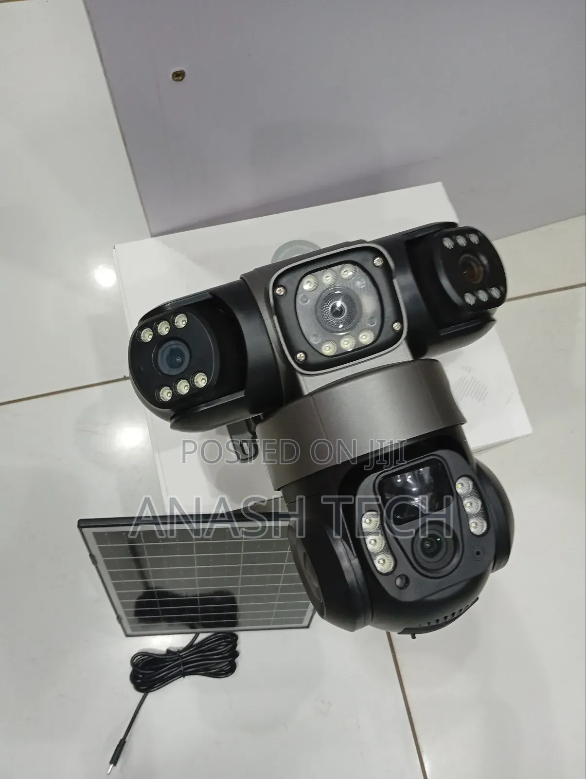 Triple Screen Wifi Colored Night Vision V380 Ptzsolar CCTV Camera