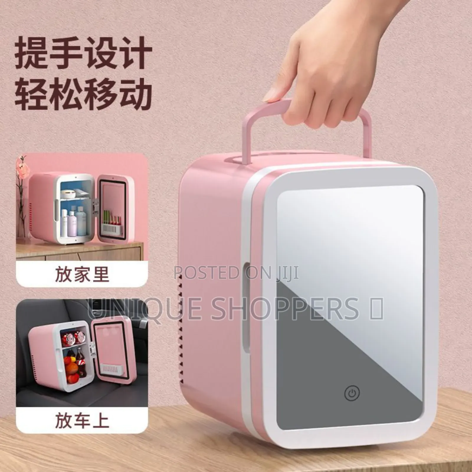 4l Portable Beauty Car Fridge With Mirror and Duo Power Option