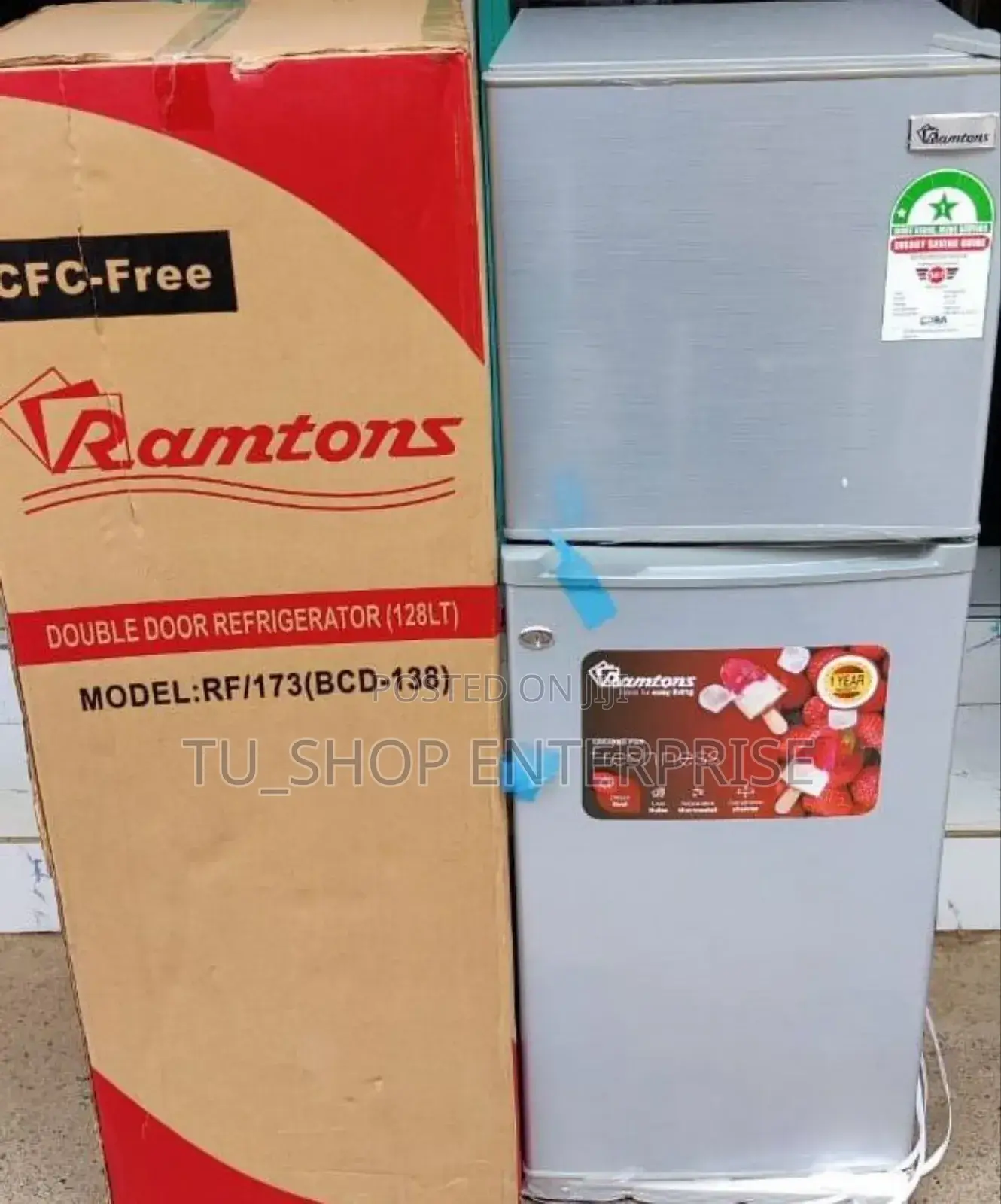 Fridge Double Door 128litres Rf173ramtons