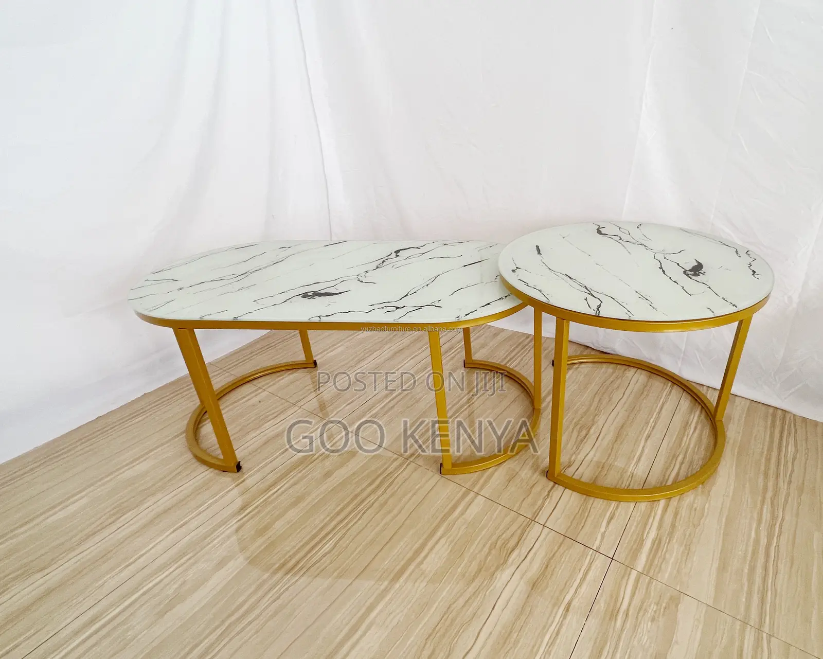 Coffee Table; White Modern Twin Marble Coffee Table