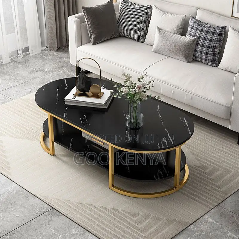 Coffee Table; White Modern Twin Marble Coffee Table