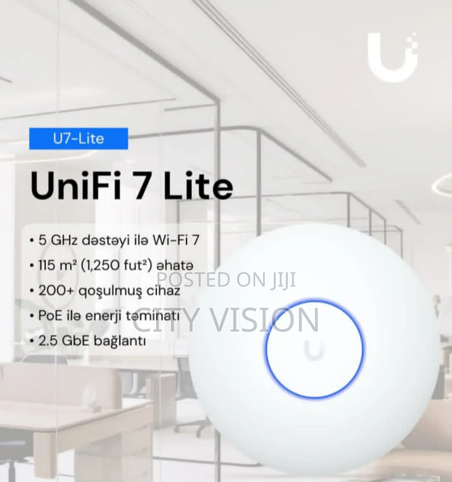 Ubiquiti U7 Lite Ceiling Mount Wifi 7 Ap With 4 Spatial Streams