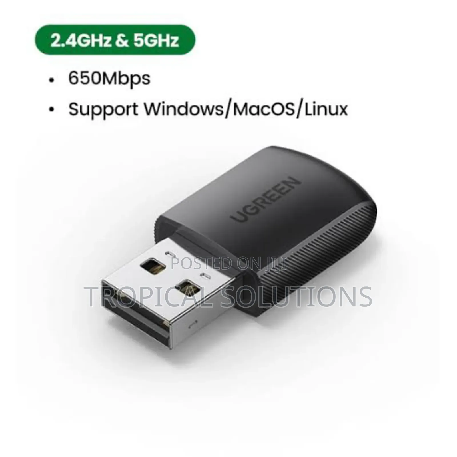 Ugreen Ac650 11ac Cm448 Dual-Band Wireless Usb Adapter Cm448