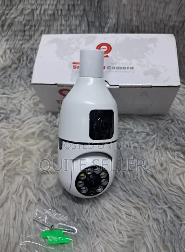 Dual-Lens Bulb Camera Two Cameras 360-Degree Wireless Bulb Camera