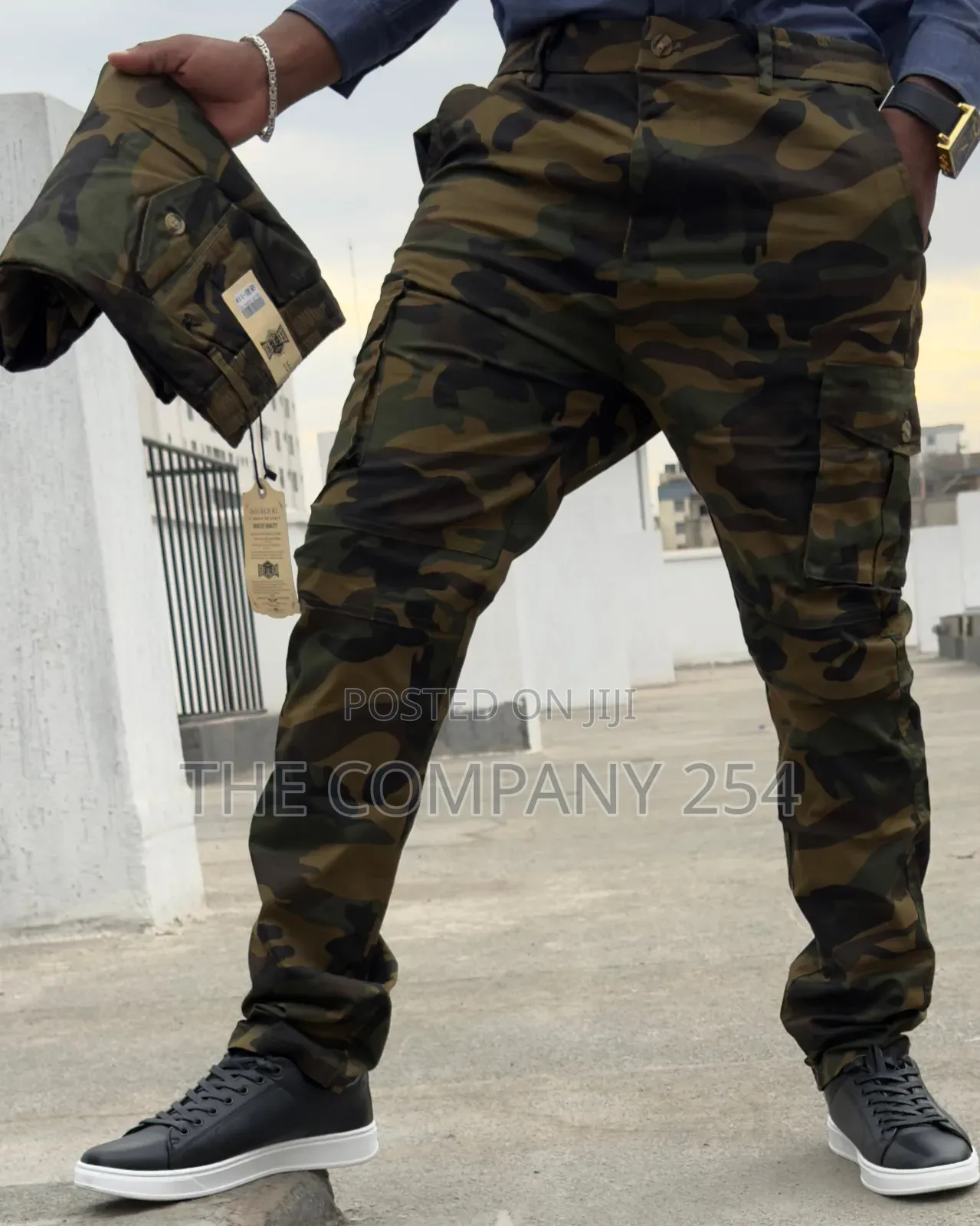 Quality Hard Khaki Designer Combat Side Pocket Cargo Slim Fit Trouser