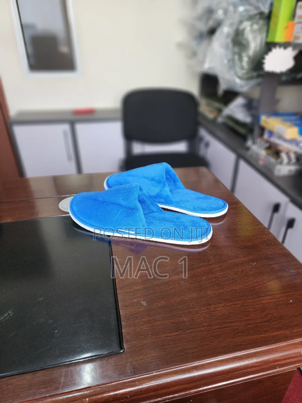 Blue Warm Faux Fur Indoor Slippers
