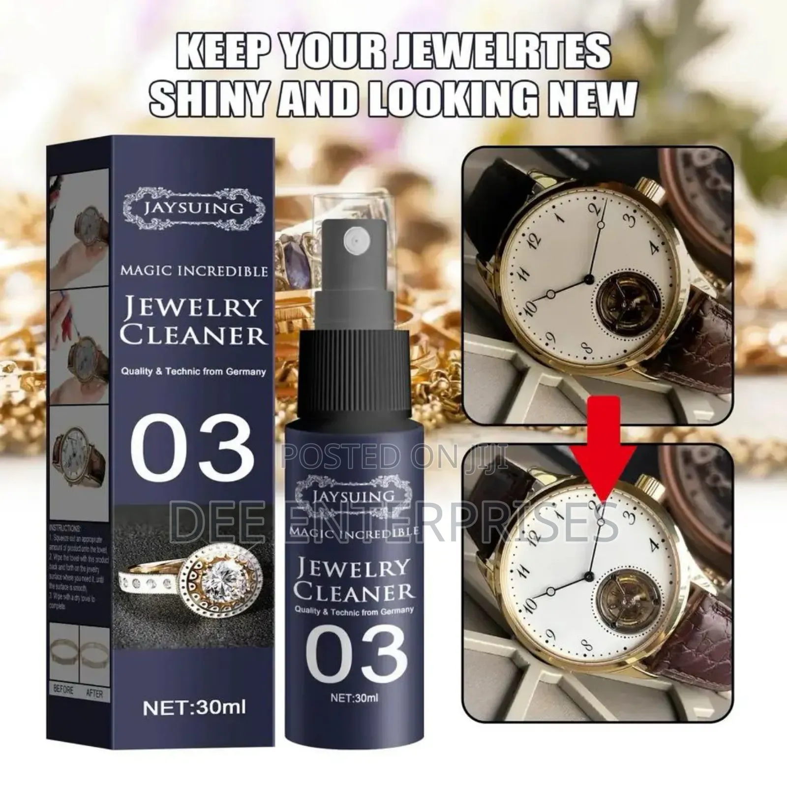 30ml Set Jewelry Detergent Cleaner