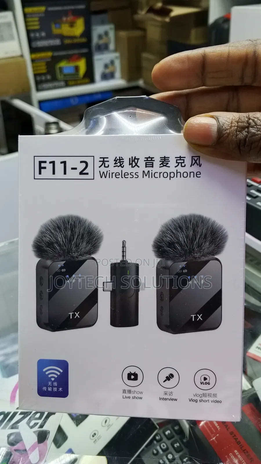 F11_2 3in 1 Noise Cancelling Mic Dual Mini Wireless Microphone