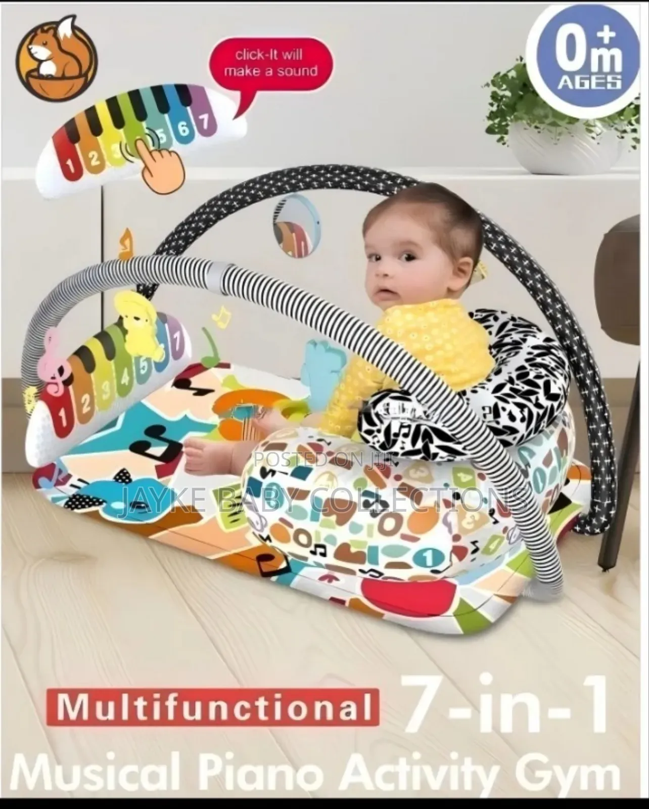 Musical Baby Playmat Piano Gym 7-in-1 Toy
