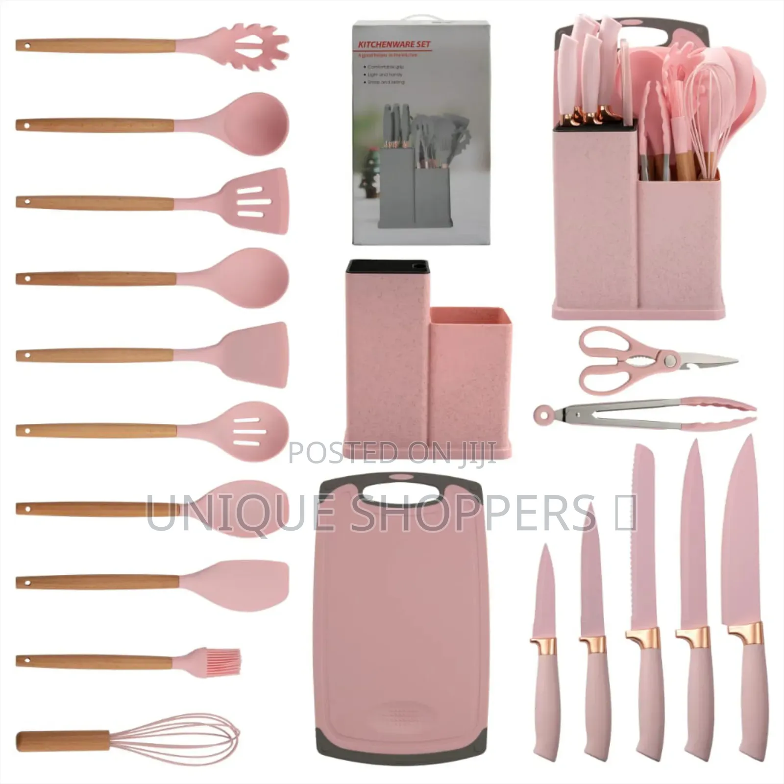 19 Cutlery Set With Silicon Spoon Set and Chopping Board