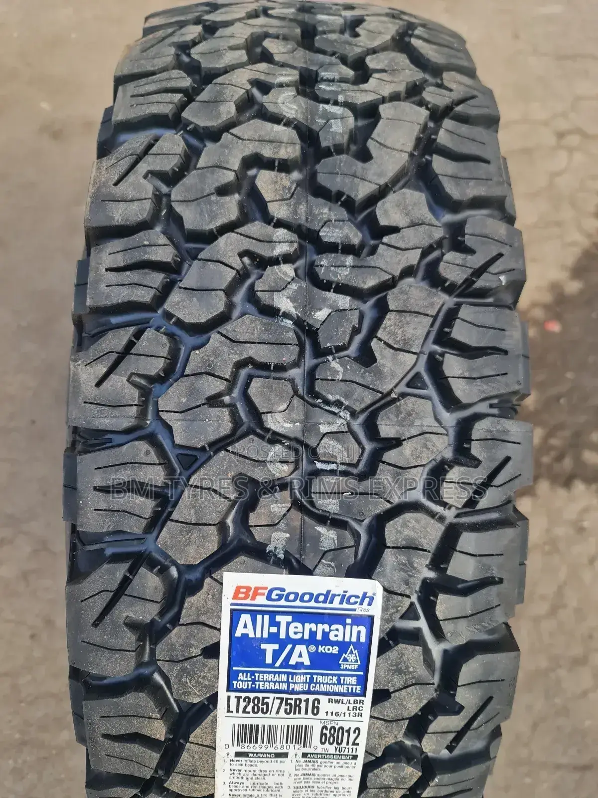 Lt 285 /75 R16 Bf Goodrich Tyres(All Terrrain) Thailand.