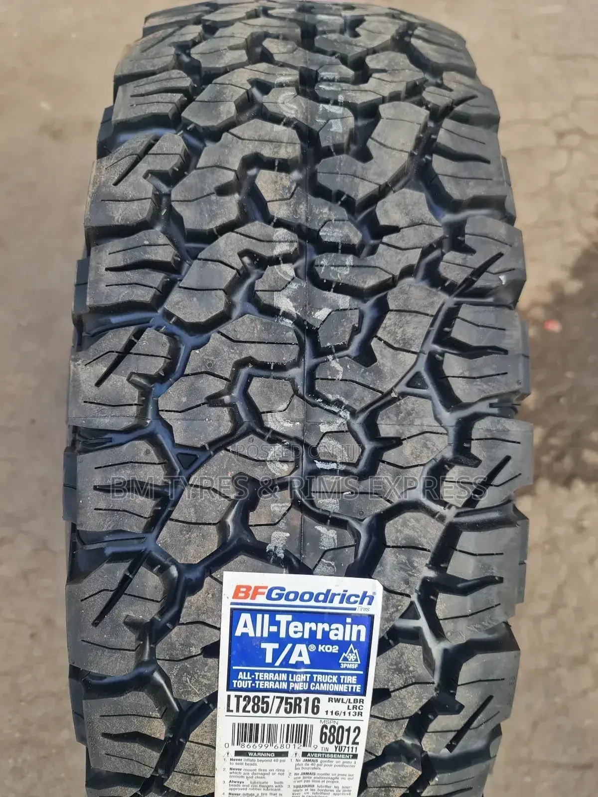 Lt 285 /75 R16 Bf Goodrich Tyres(All Terrrain) Thailand.