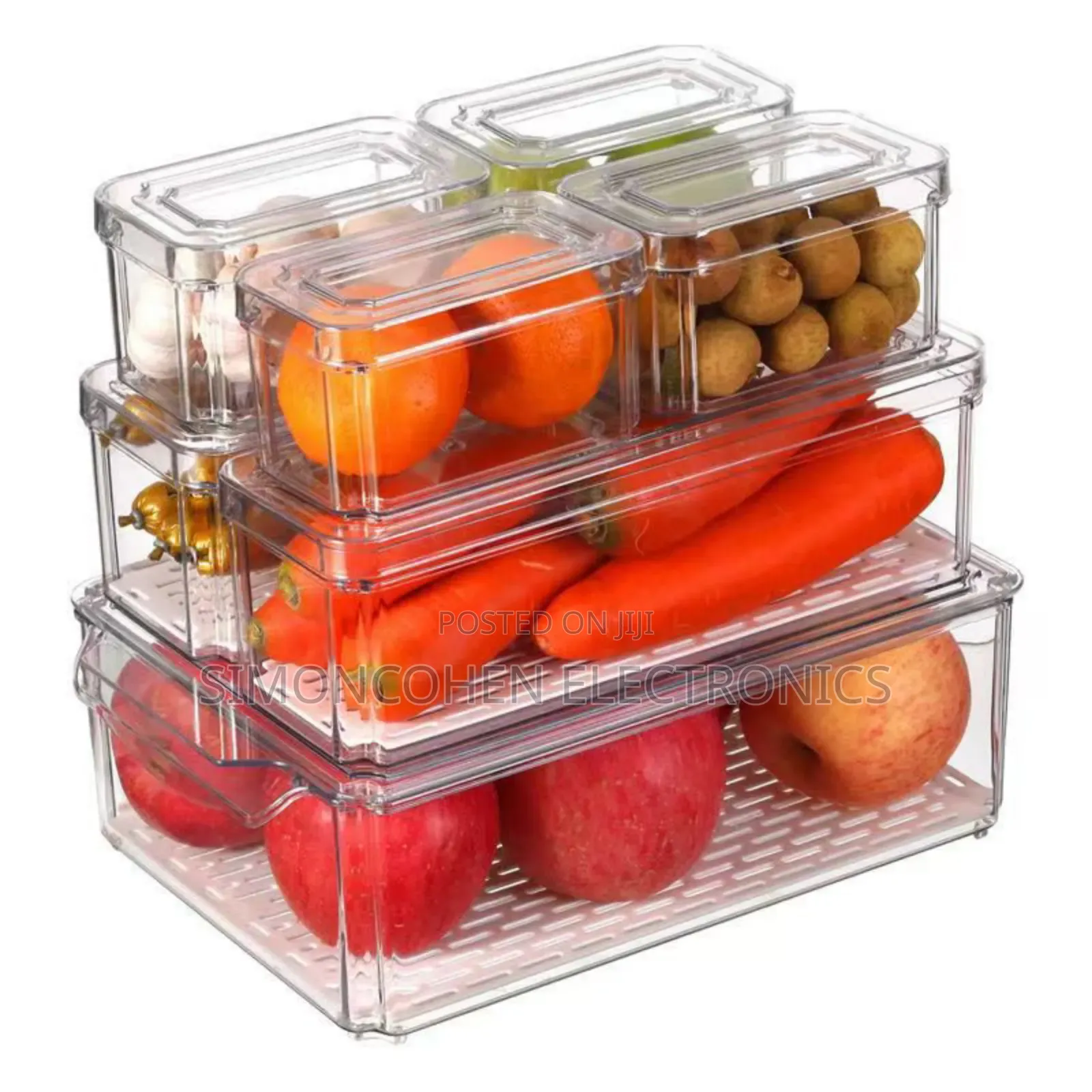 7pcs Acrylic Fridge Organizer With Lids