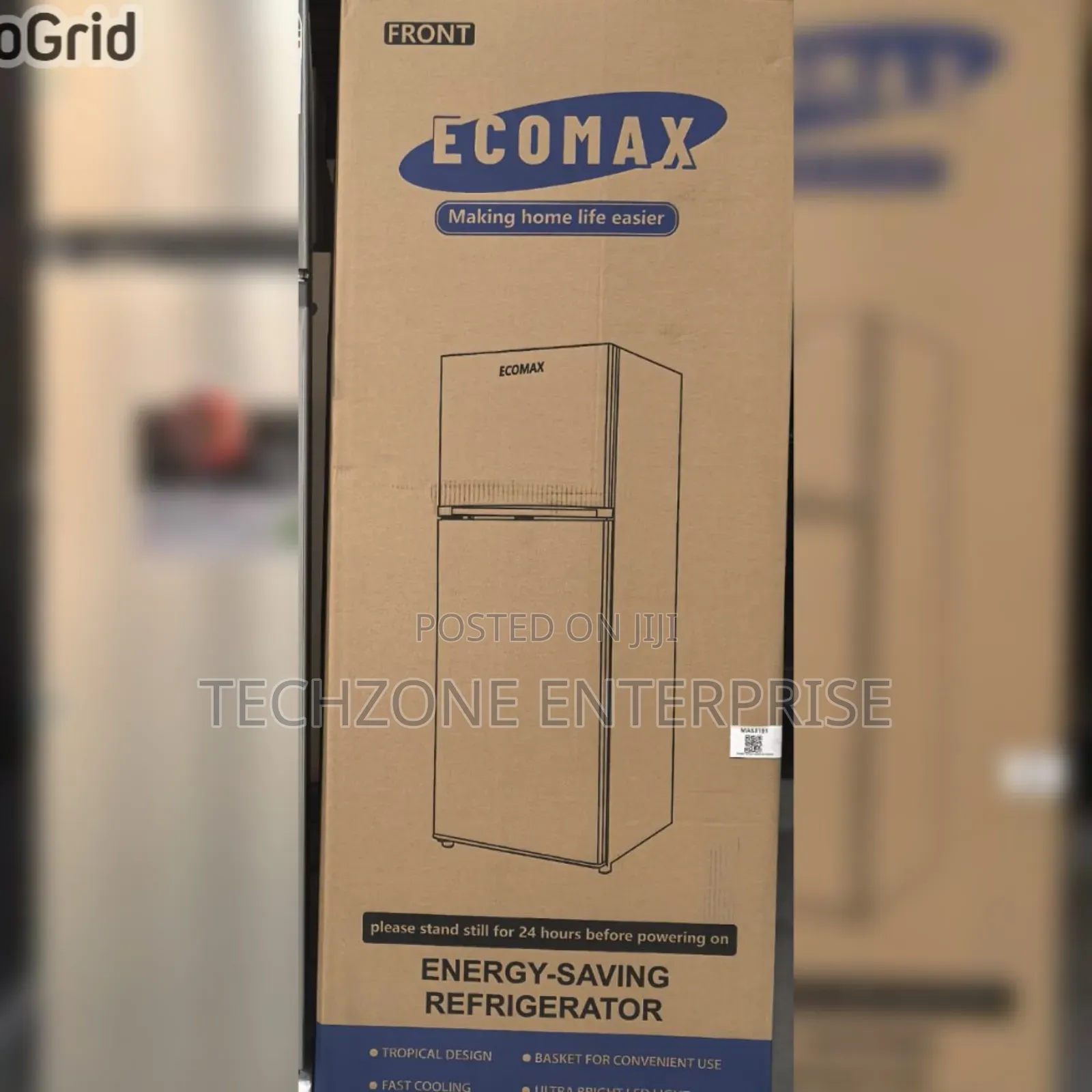 Ecomax 230 Litres Dark Silver Double Door Top Freezer Refrigerator 