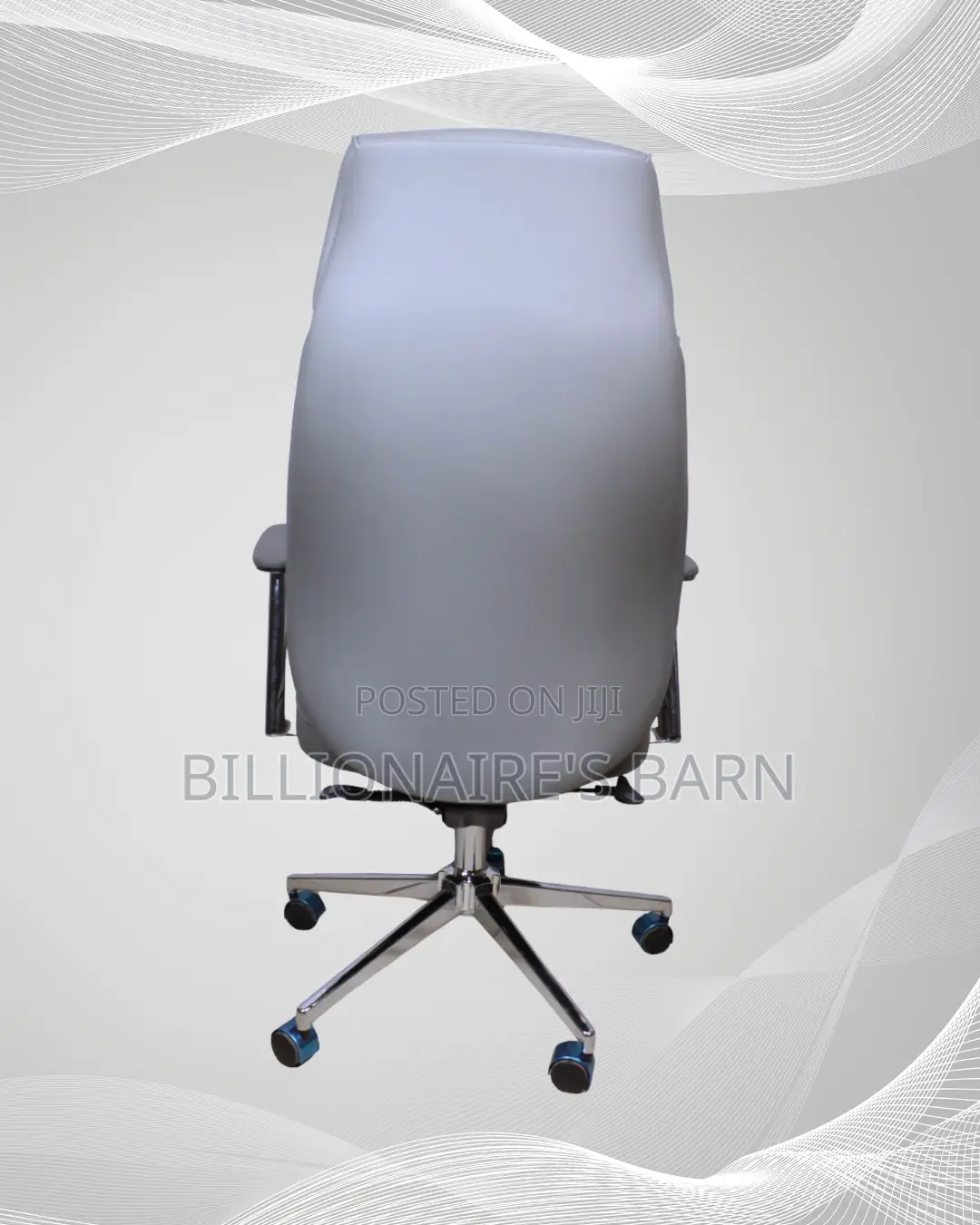 Grey Executive Leather Office Chair — Scratch-Resistant Finish #296