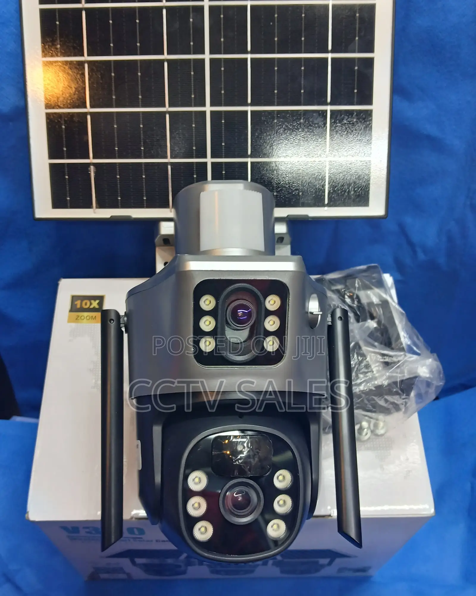 10x Zoom Color Night Vision Wifi Solar Camera V380 Dual Lens