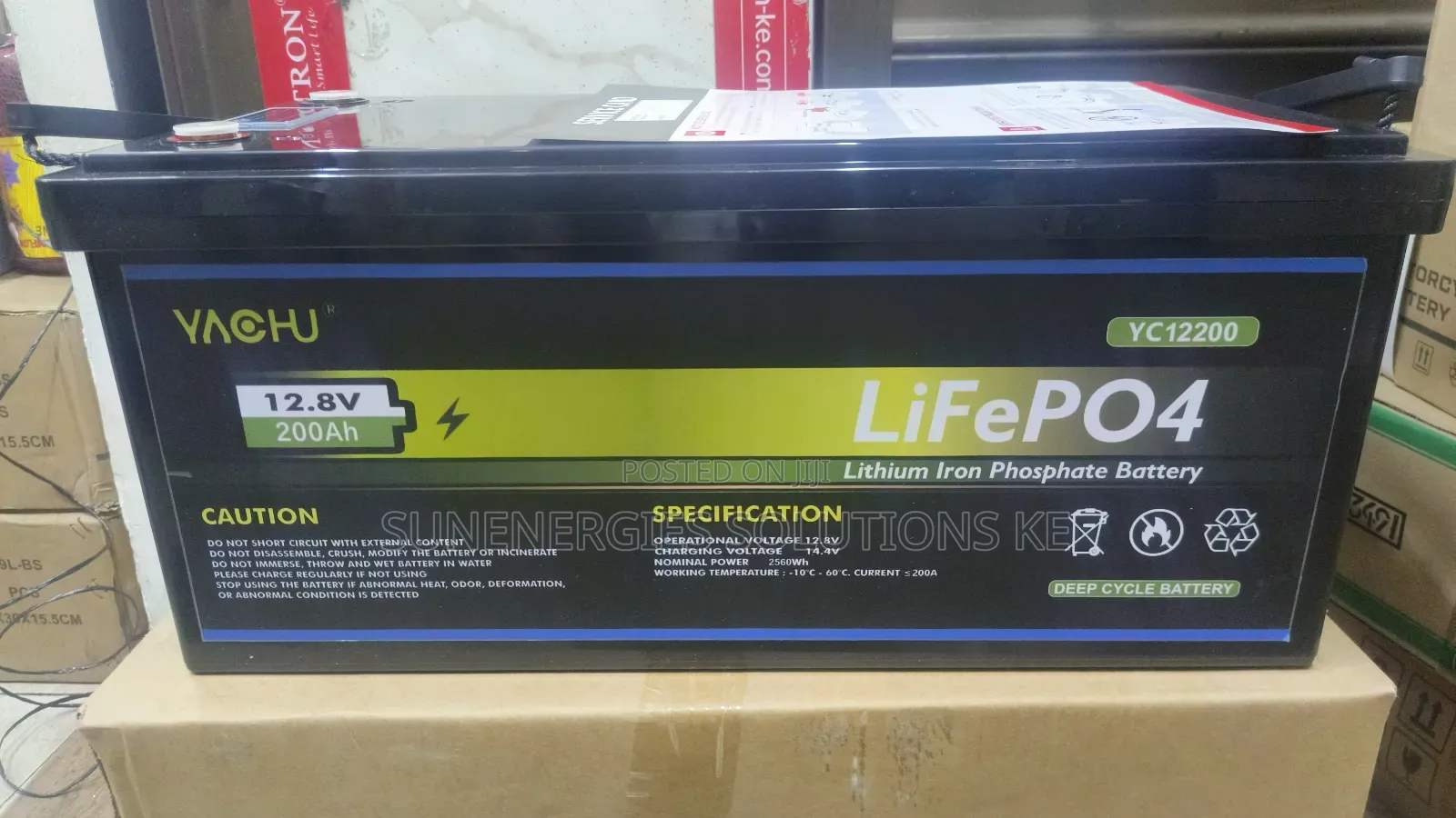 2.56kwh 12v 200ah Yachu Lithium Battery