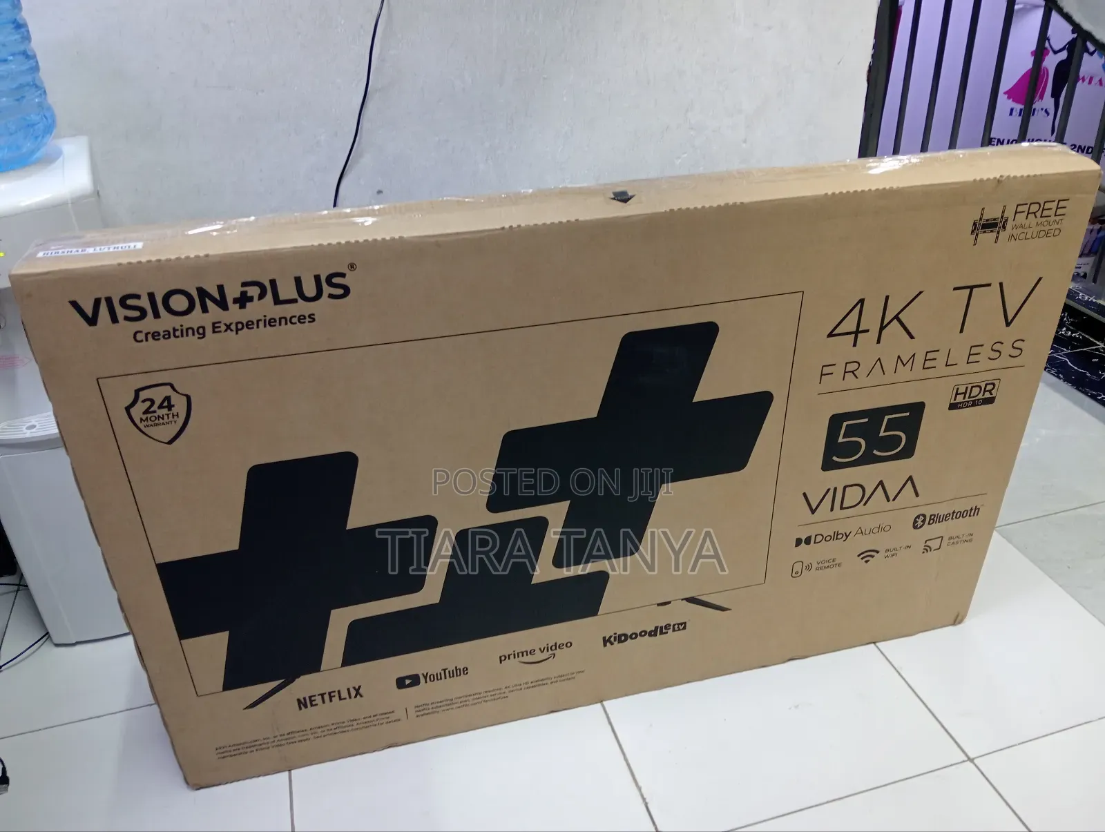 Vision Plus 55" Frameless Smart Vidaa Tv With Wallbracket