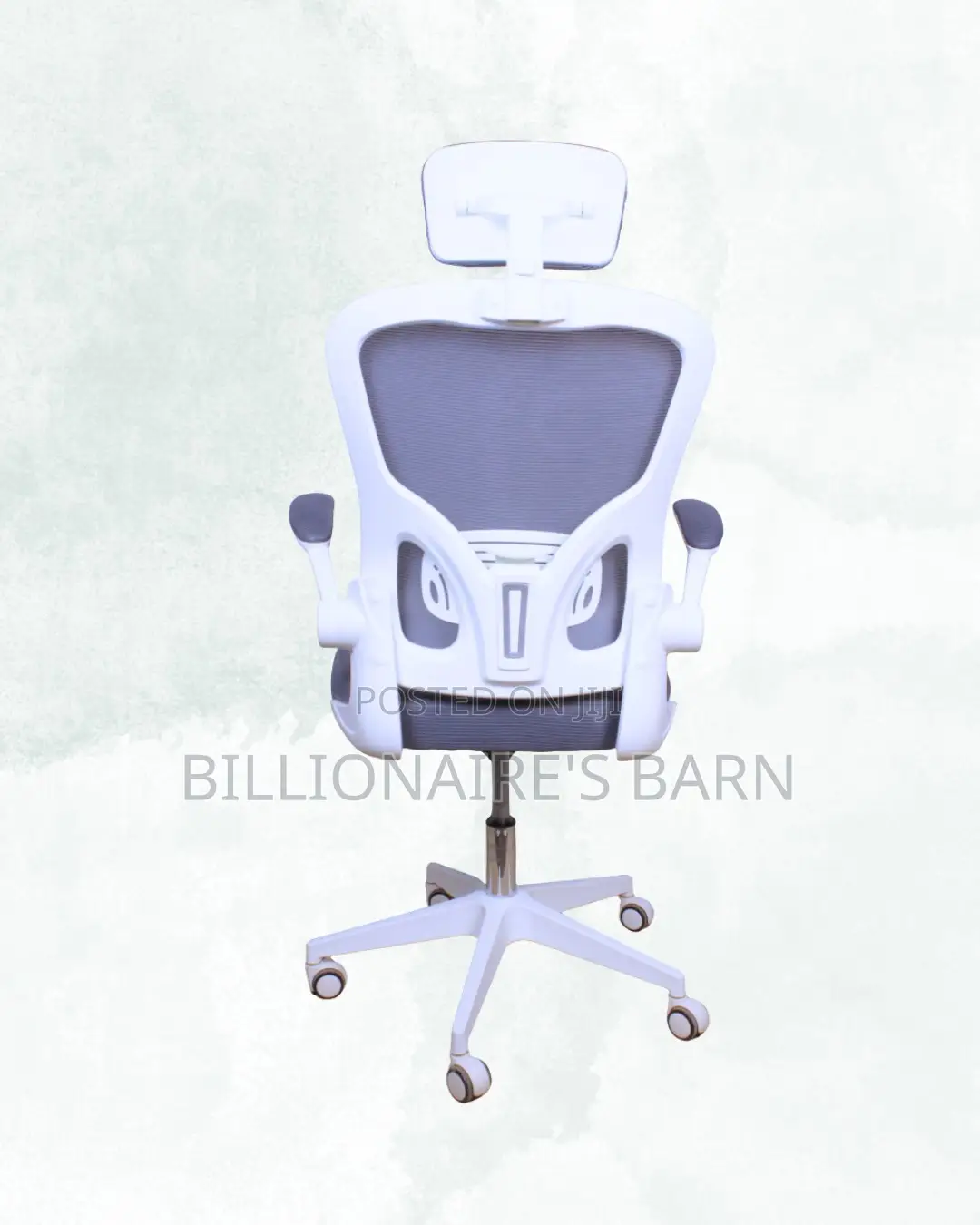 Plush White Ergonomic Office Chair — Ideal for Long Zoom Sessions