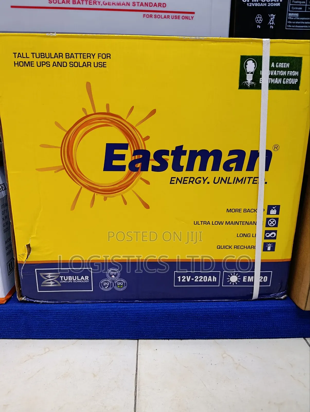 Eastman 12 Volt 220ah Deep Cycle Tubular Solar Battery