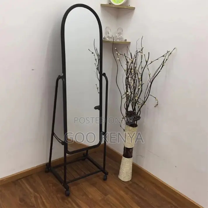 Home Standing Mirror; Movable Full-Body Dressing Mirror