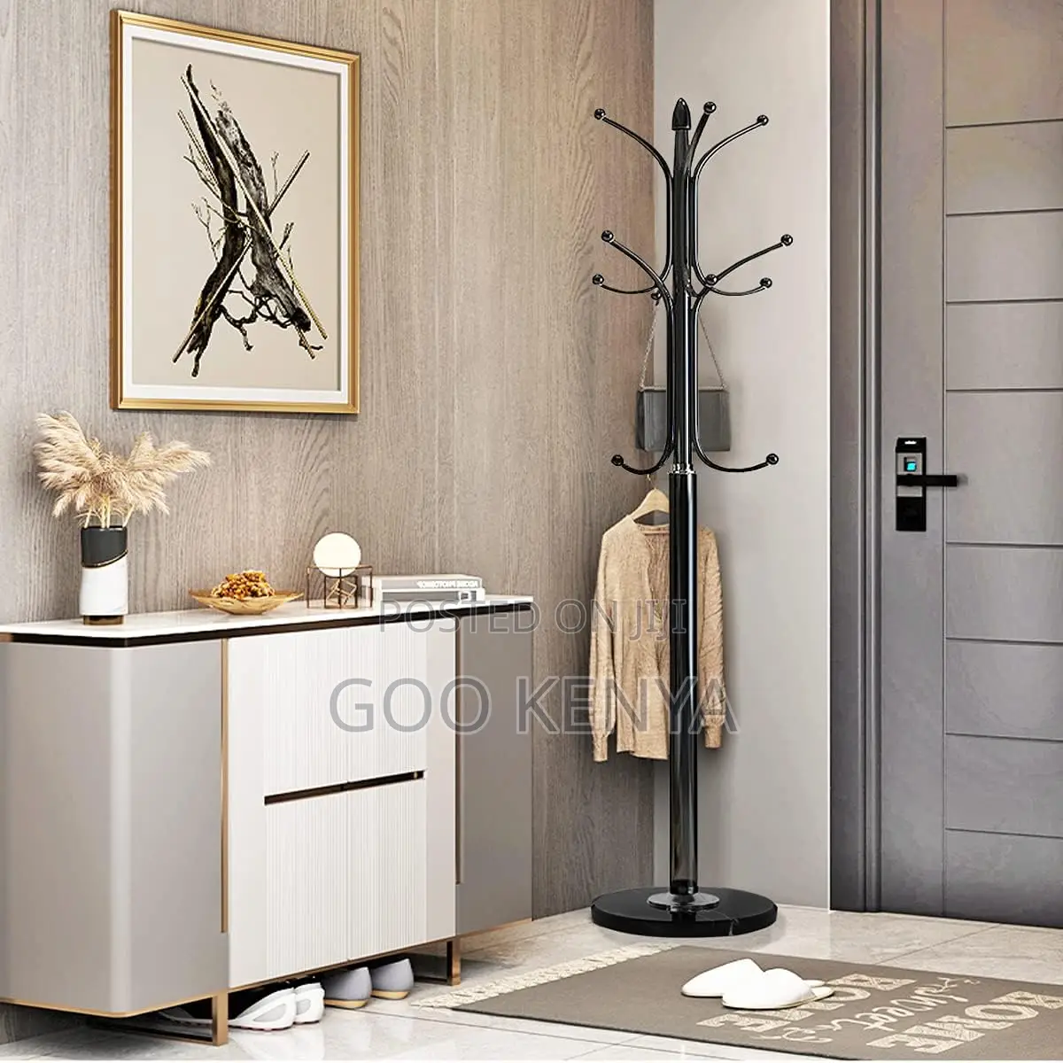 Office Coat Hanger; Floor-Standing Metal Coat Hanger.