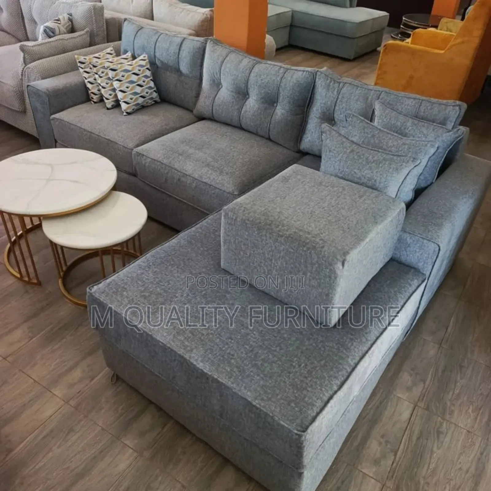 Brand New Gray Sofas With Back Pillows