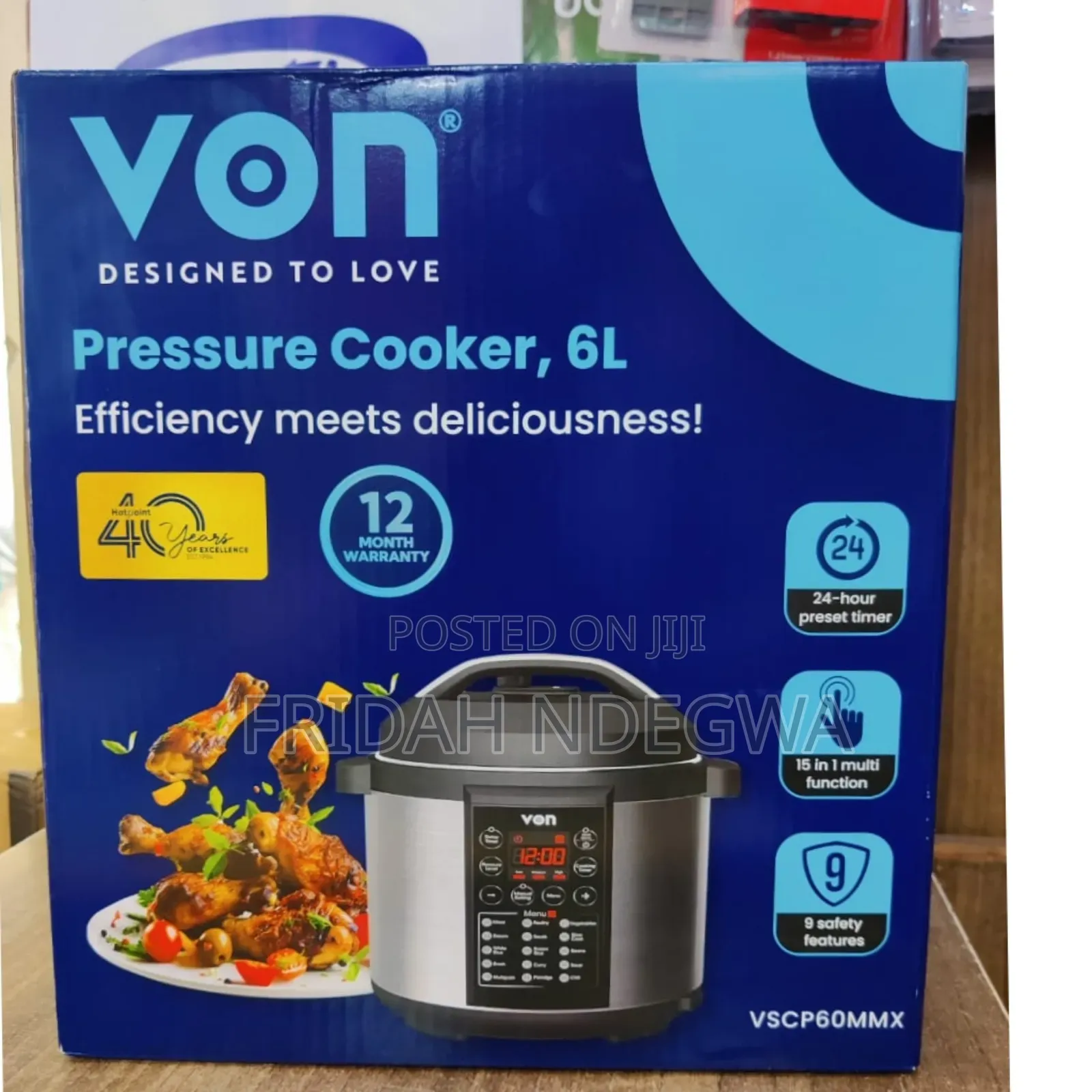 *Von Electric Pressure Cooker 6litres