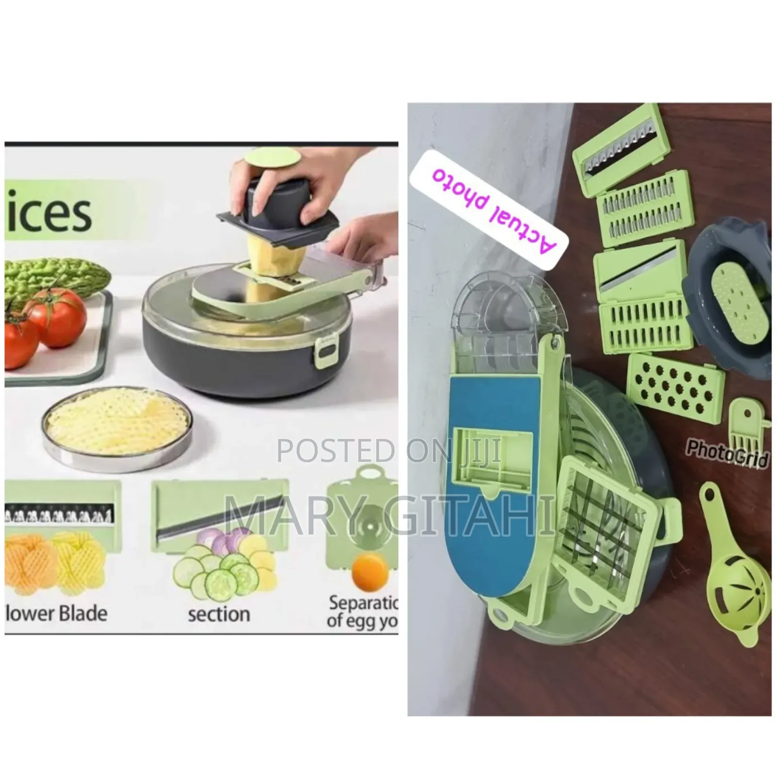 9in1 Functions Vegetable Cutter Round Bowl Dice,Shred Slice
