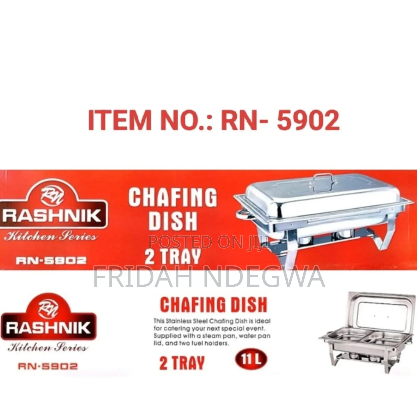 11ltr Double Tray Chaffing Dish*