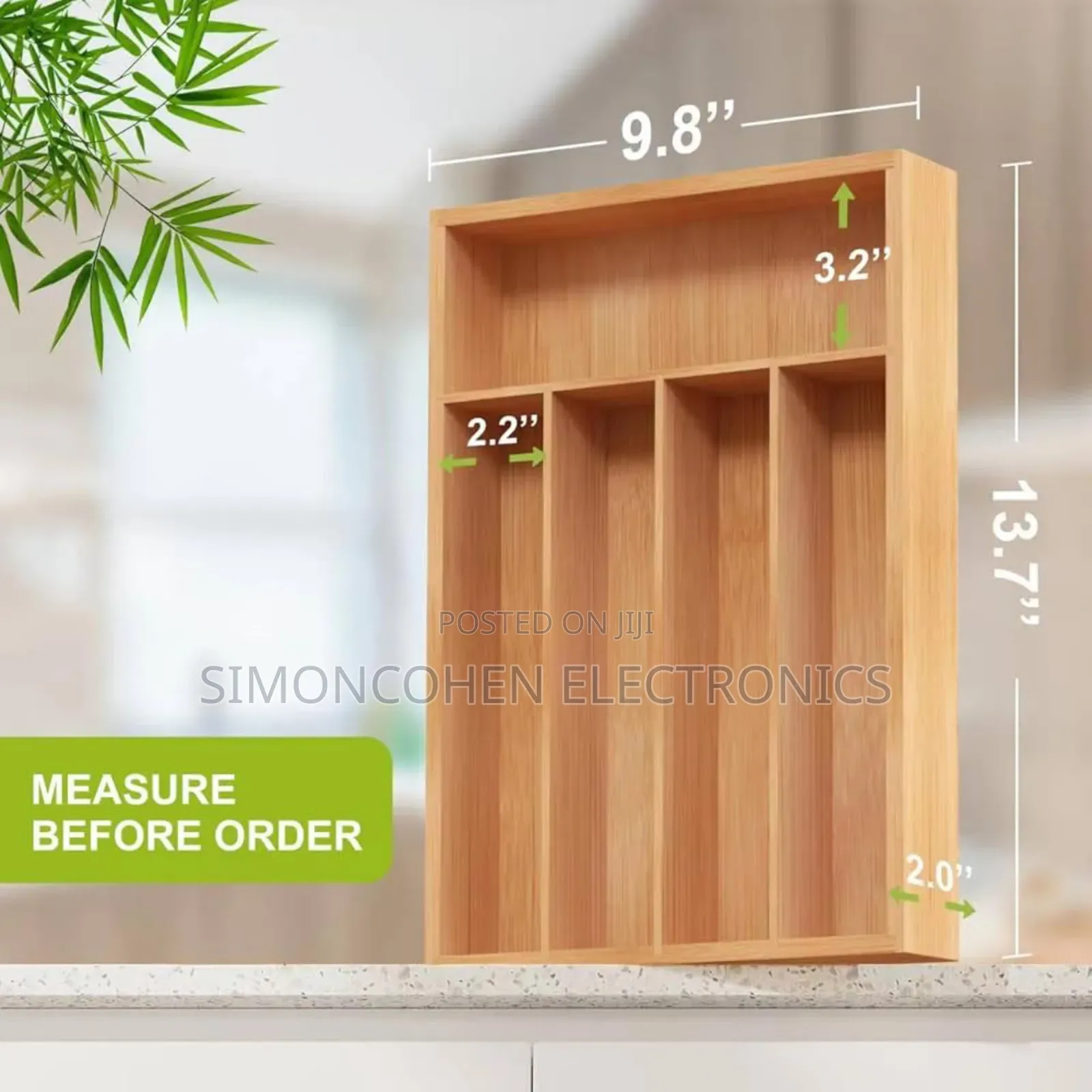 Fixed Bamboo Cutlery Organizer