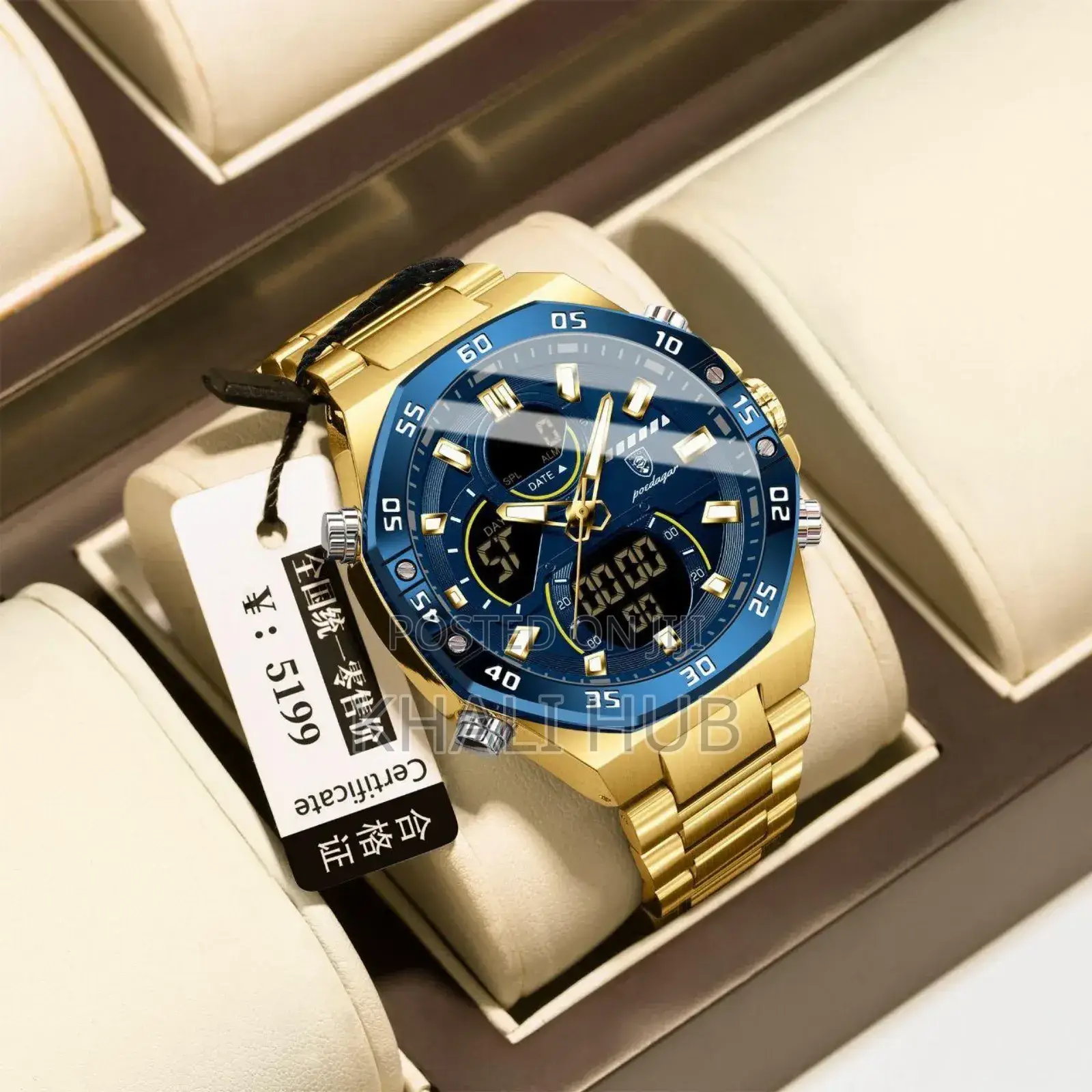Poedagar Gents Watch Poedagar Dual Time Watch