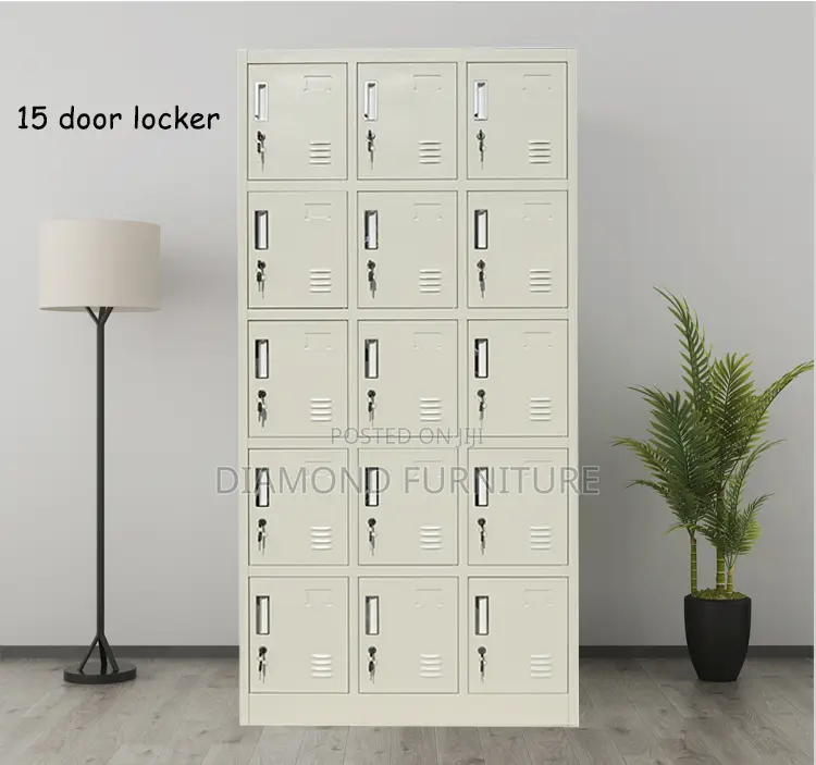 Office Furniture; Modern (15-Door) Steel Storage Locker