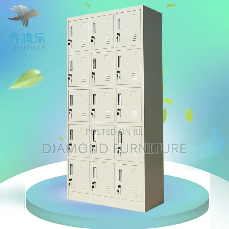 Office Furniture; Modern (15-Door) Steel Storage Locker