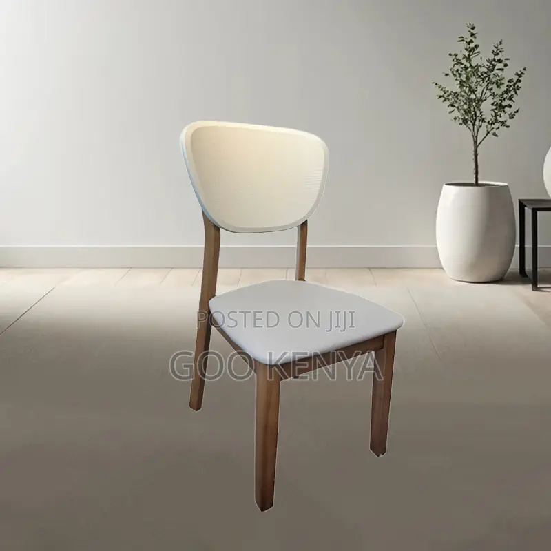 Dining Chair; Curve-Back Leather Dining Chair