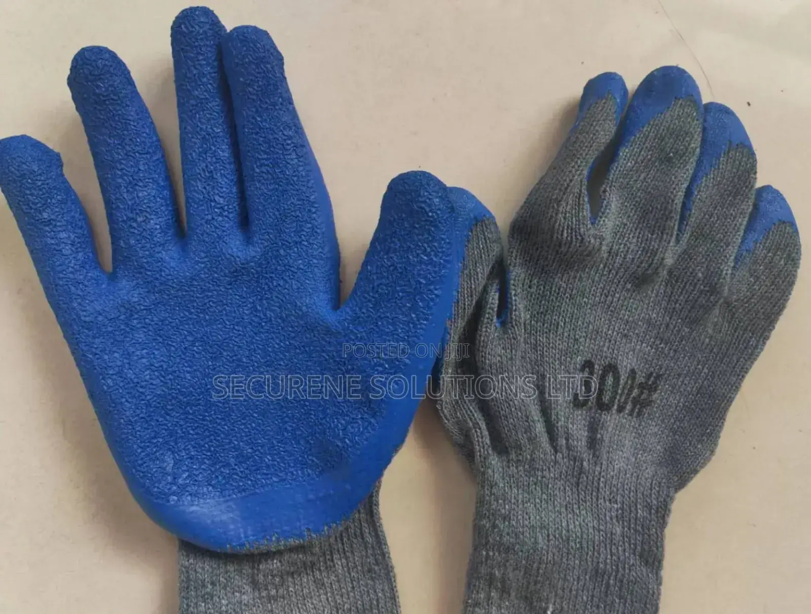 Pair Of G+F Blue Latex Work Gripping Gloves.