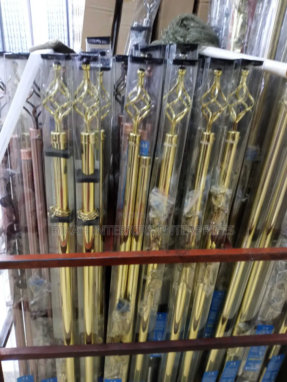 2m Gold Double Adjustable Rods