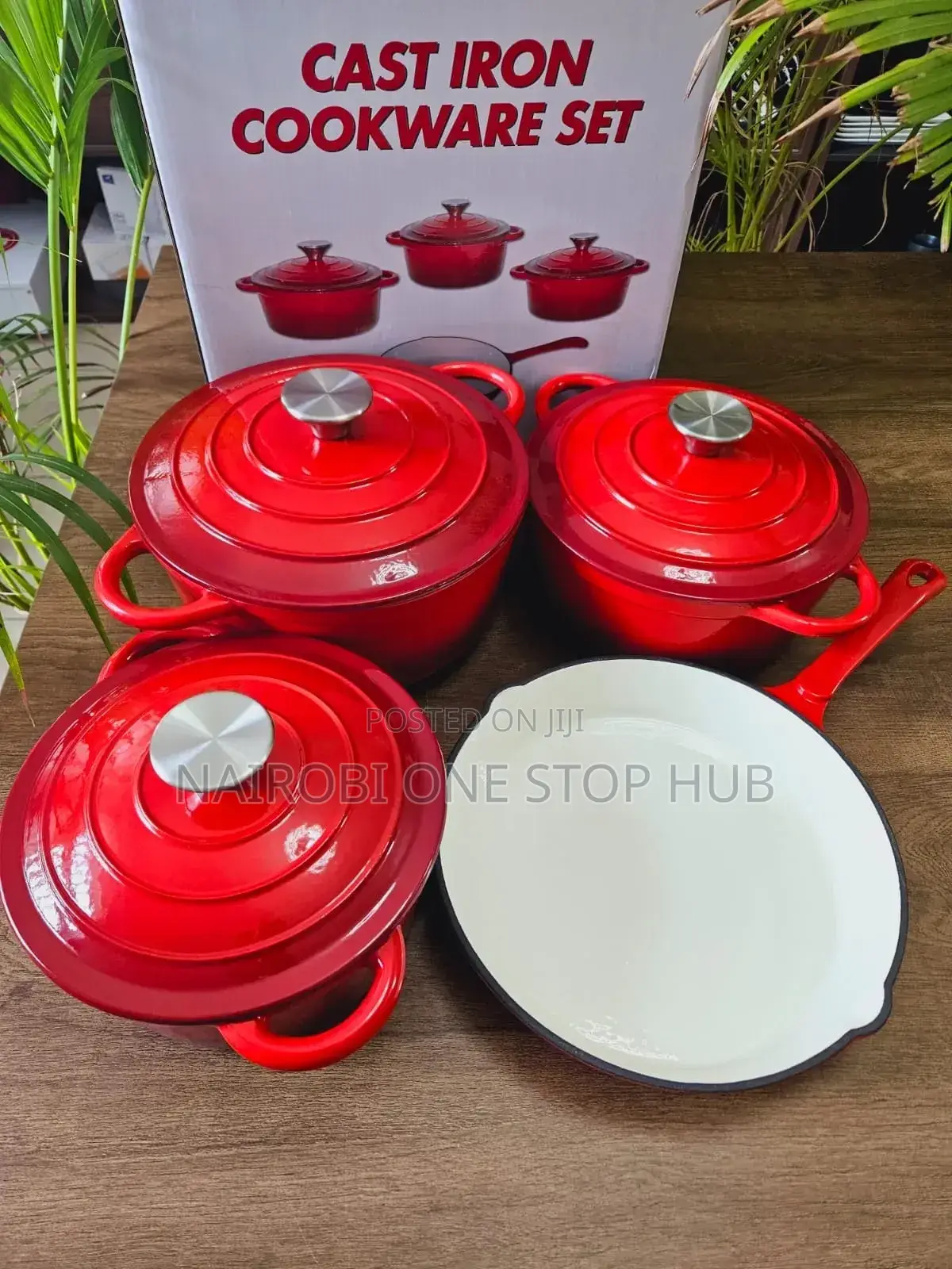 11pcs Enarmel Cast Iron Heavy Duty Cooking Pots