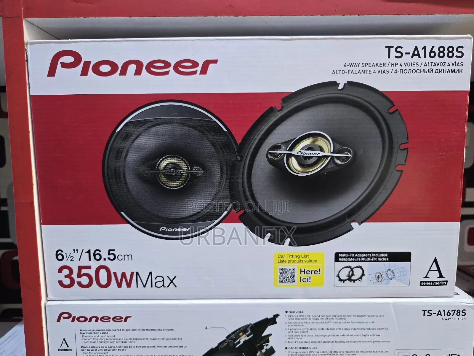 Piomeer Ts-A1688s 350watt Round Midrange Speakers With Spacers- A Pair